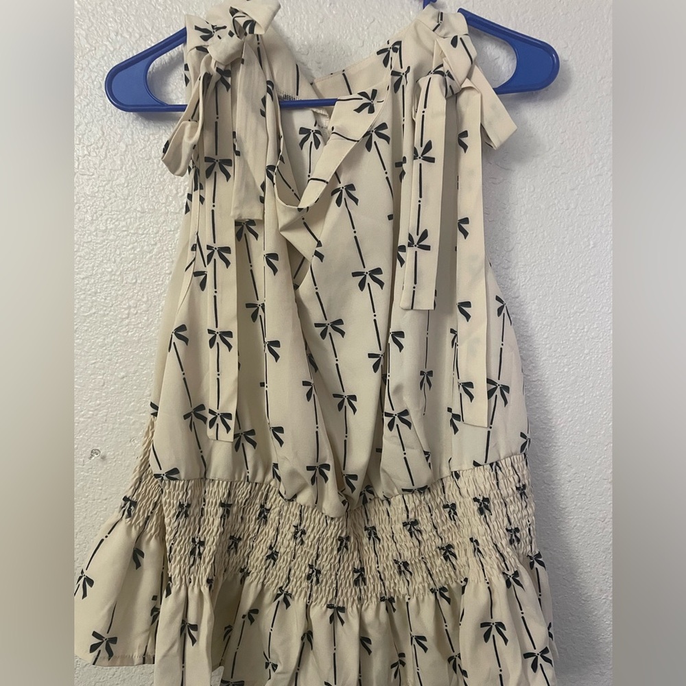 New Cream and Black Peplum Blouse 7x (26/28)